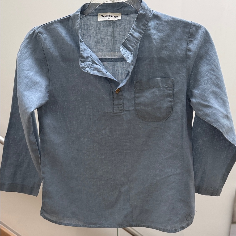 Tocoto Vintage 6y Kids Blue Button Down Shirt